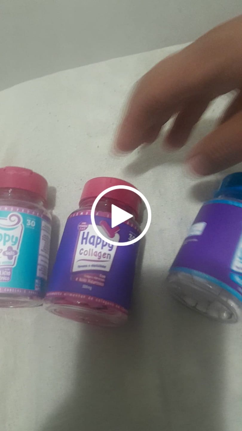 Customer video review of Happy Hair 2 Potes + 1 Melatonina Grátis + 1 Colágeno Grátis