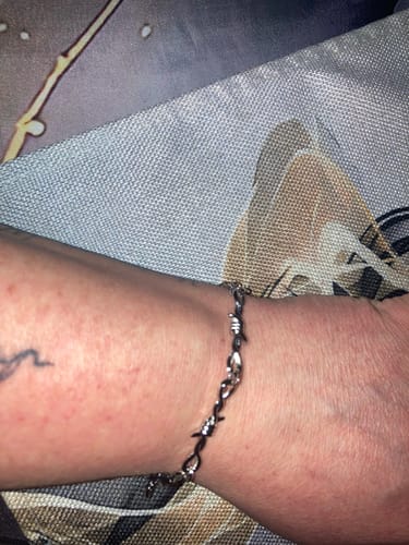 Customer photo review of Barbed Wire Bracelet
