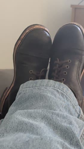 Customer photo review of Munson CapToe Logging Boot -luosjiet®boots - Black Waxed Flesh