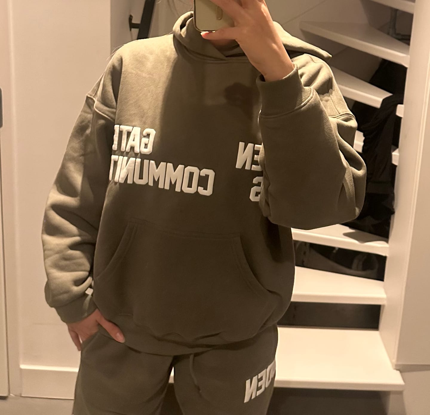 Customer photo review of GATED COMMUNITY HOODIE SAGE
