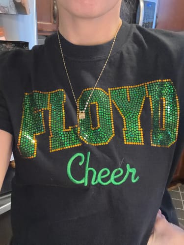 Customer photo review of Custom Bling Comfort Colors Shirt with Embroidery