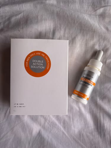 Customer photo review of Minoxidil DOUBLE ACTION Solution - MEN ONLY, 3x60ml pack