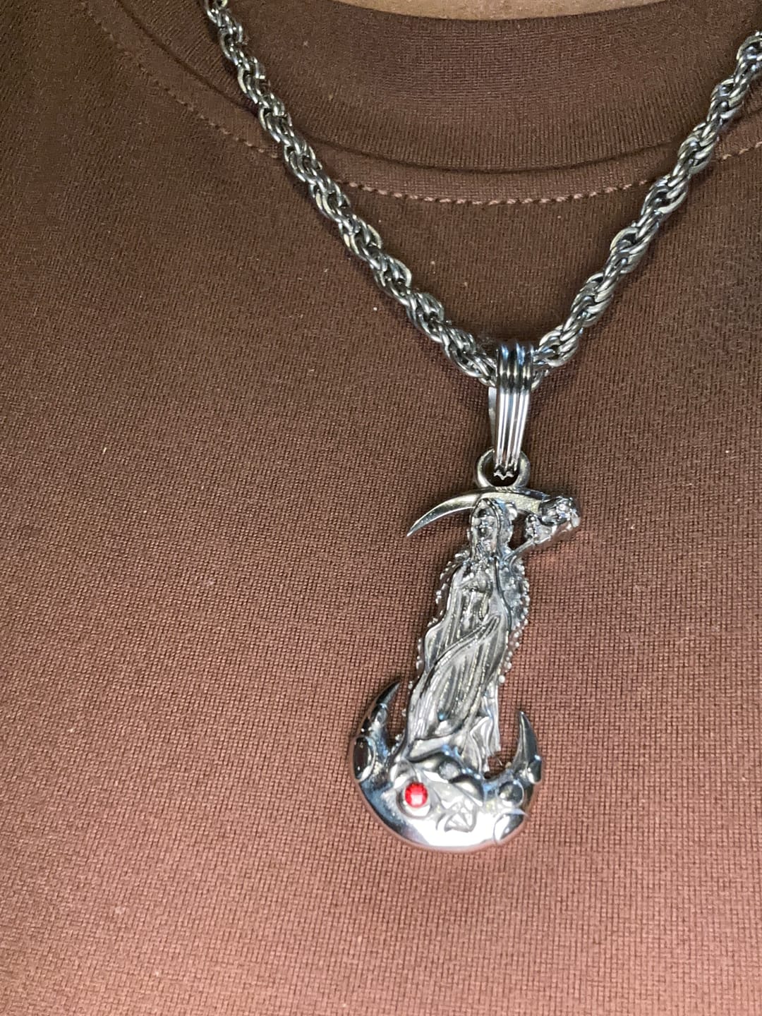 Customer photo review of UPGRADED SANTA MUERTE PENDANT