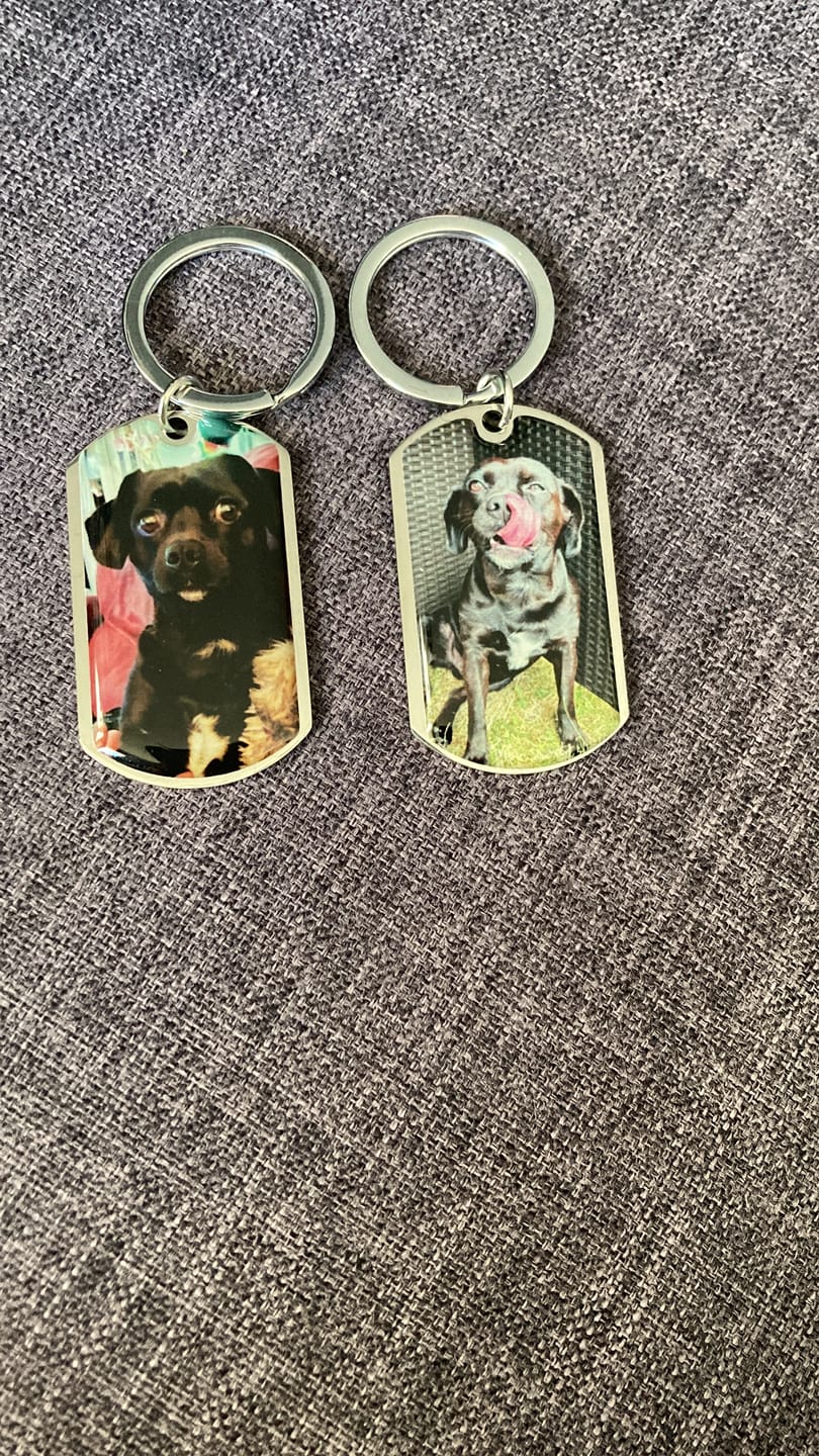 Customer photo review of Personalized Pet Keychain