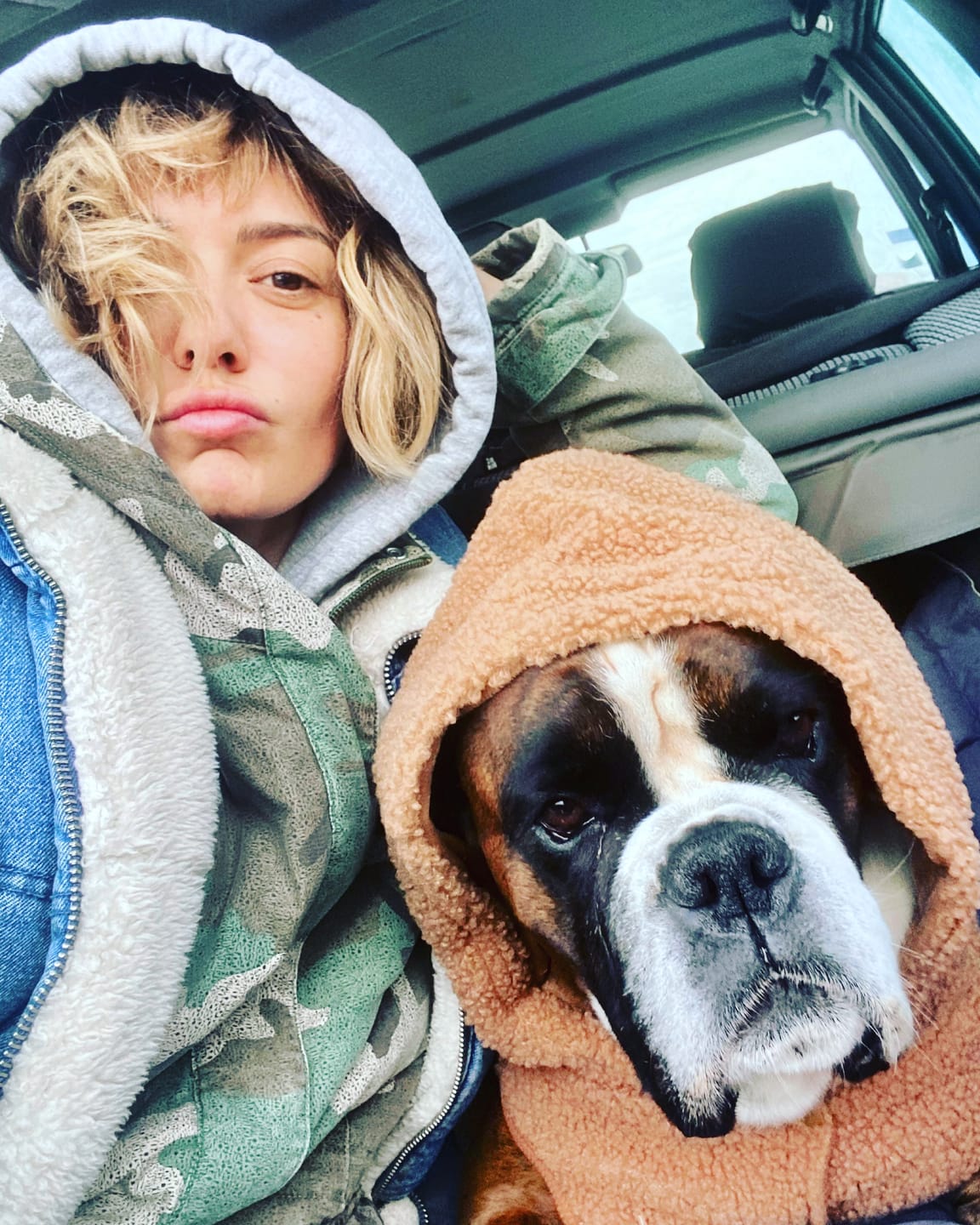 Customer photo review of Teddy Sherpa Dog Jackets