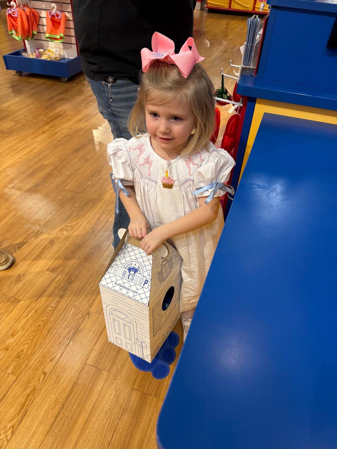Customer photo review of Birthday Bows Smocked Dress
