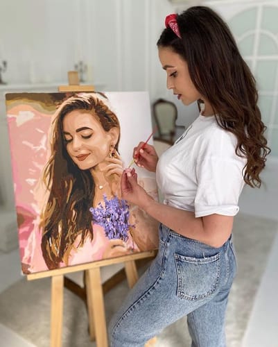 Customer photo review of Custom Portrait Paint By Numbers