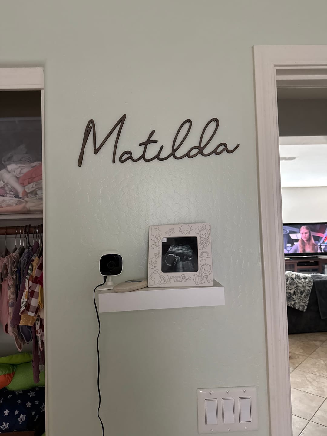 Customer photo review of Wood Name Sign