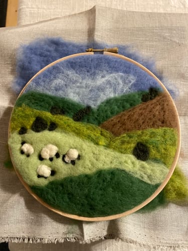 Customer photo review of Grazing Sheep Needle Felting Kit