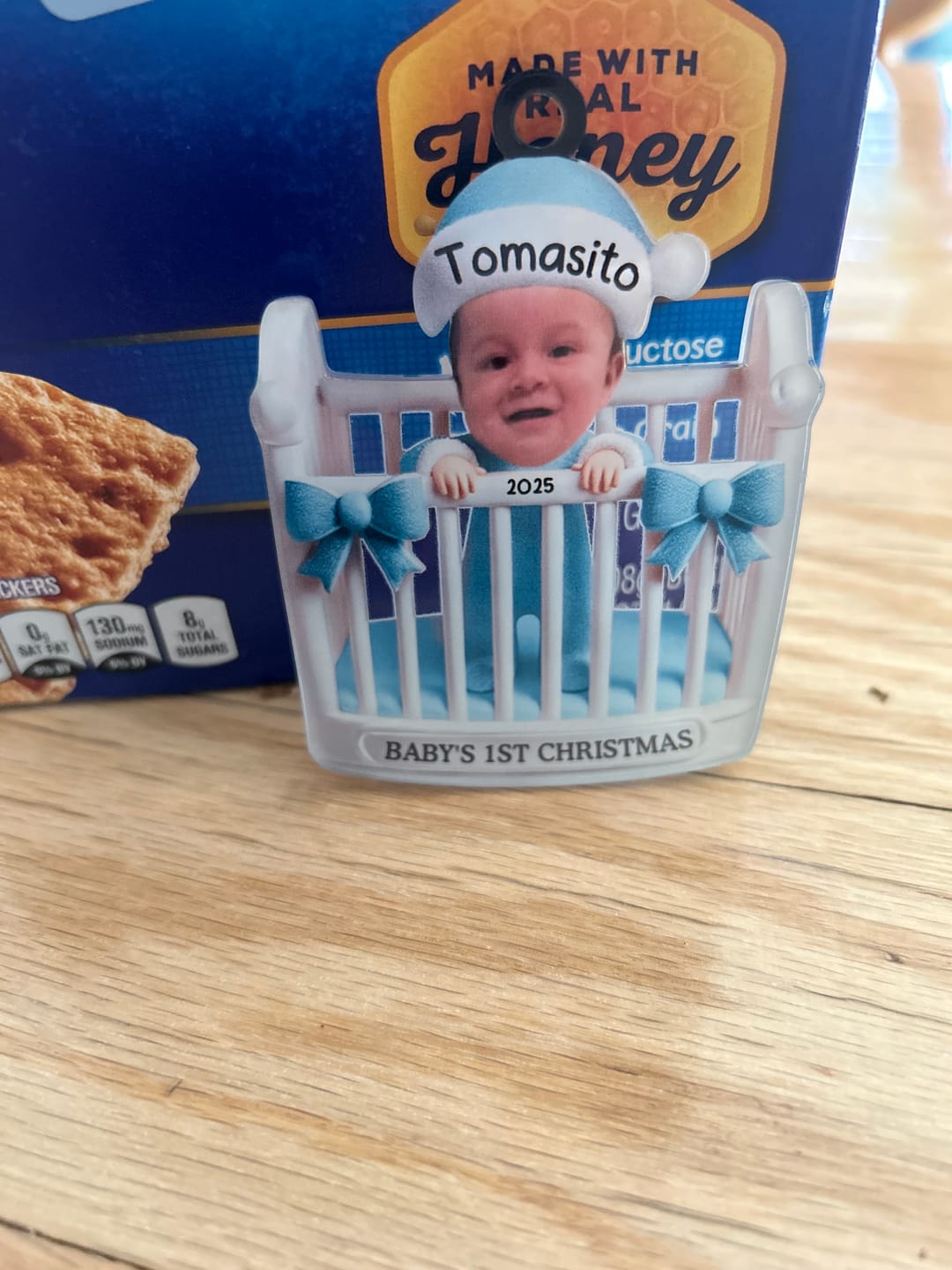 Customer photo review of Baby's First Christmas - Personalized Photo Acrylic Ornament