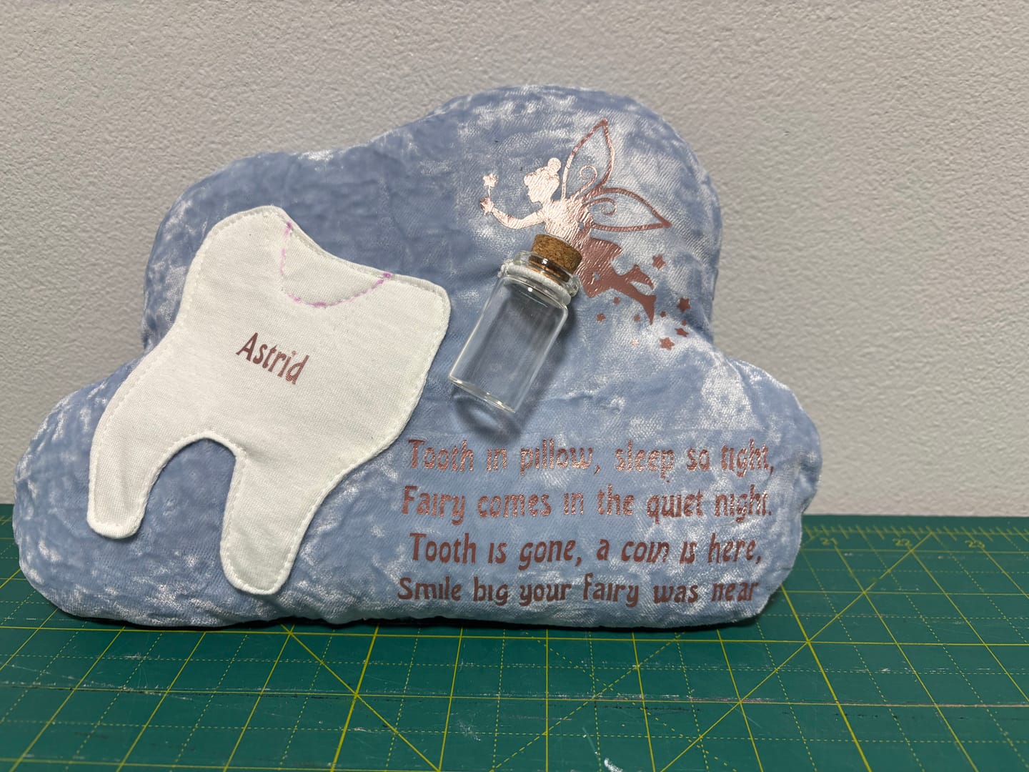 Customer photo review of Sky Blue Crushed Velvet Fabric