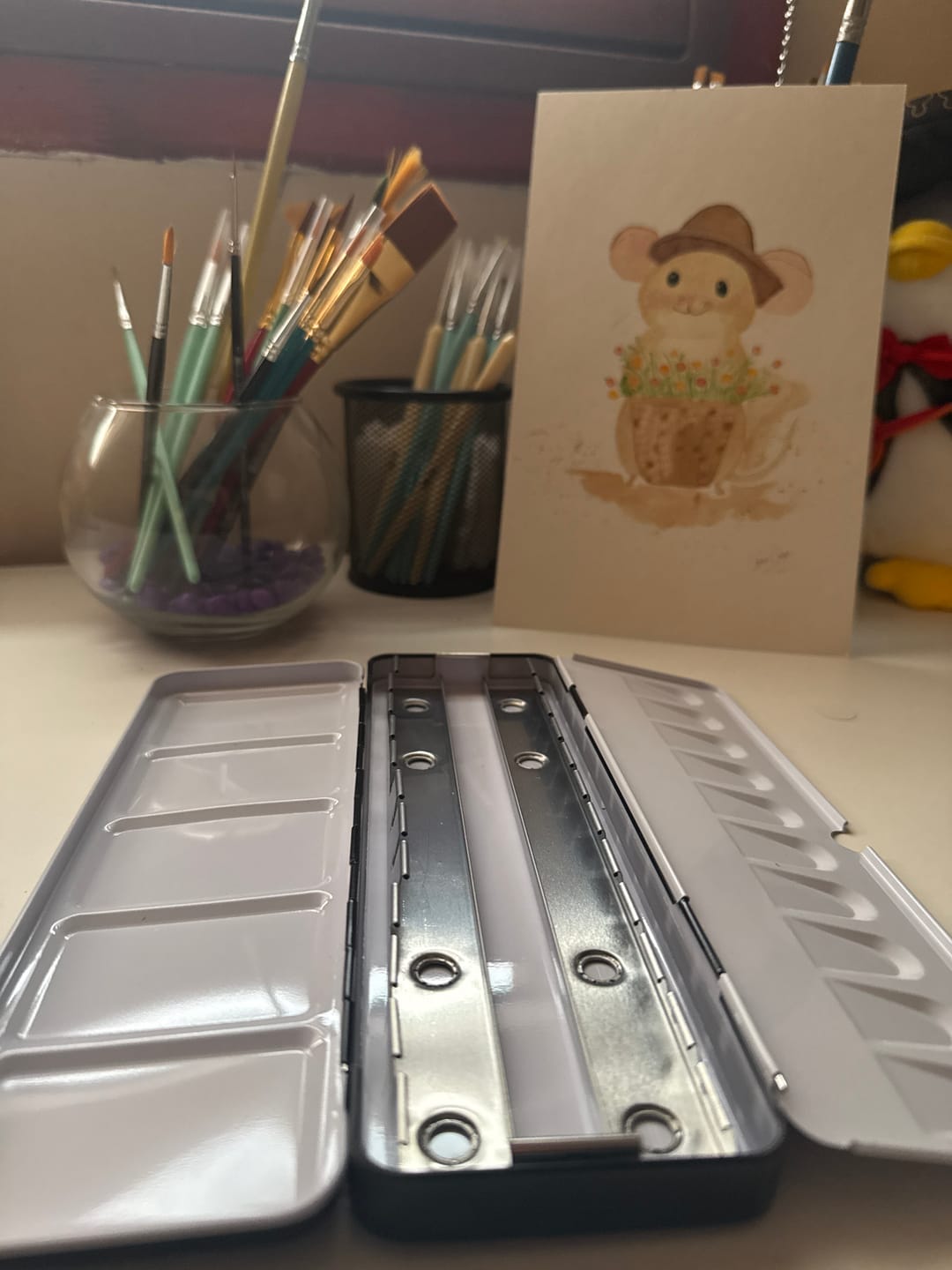Customer photo review of Caja Vacía Metálica para Acuarelas