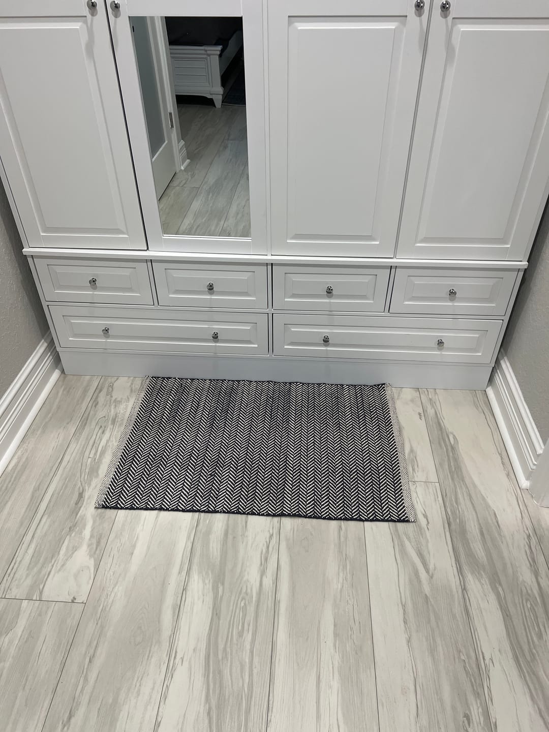 Customer photo review of Herringbone Woven Cotton Rug - Indigo Blue