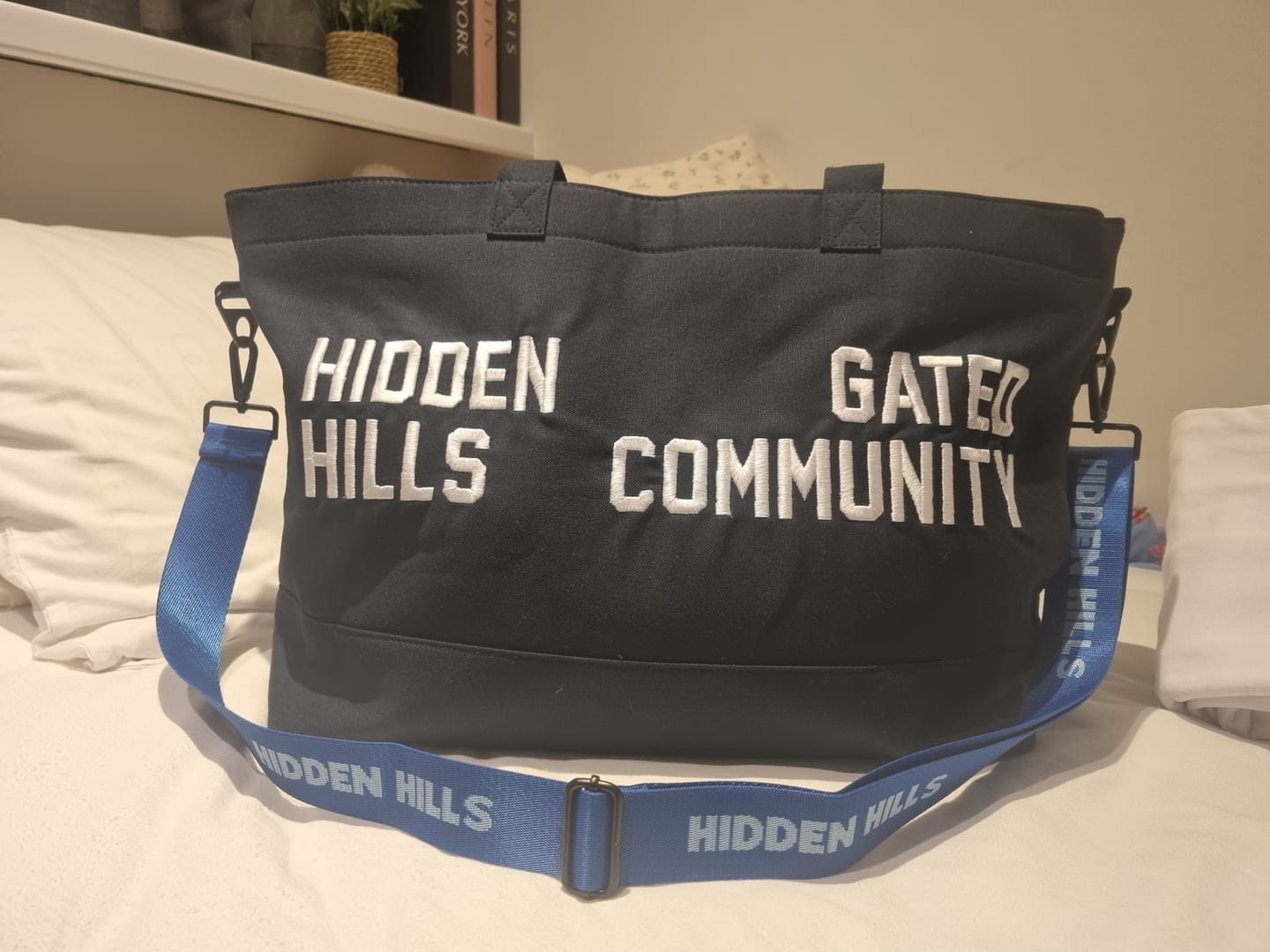 Customer photo review of GATED COMMUNITY CANVAS SHOPPER BAG