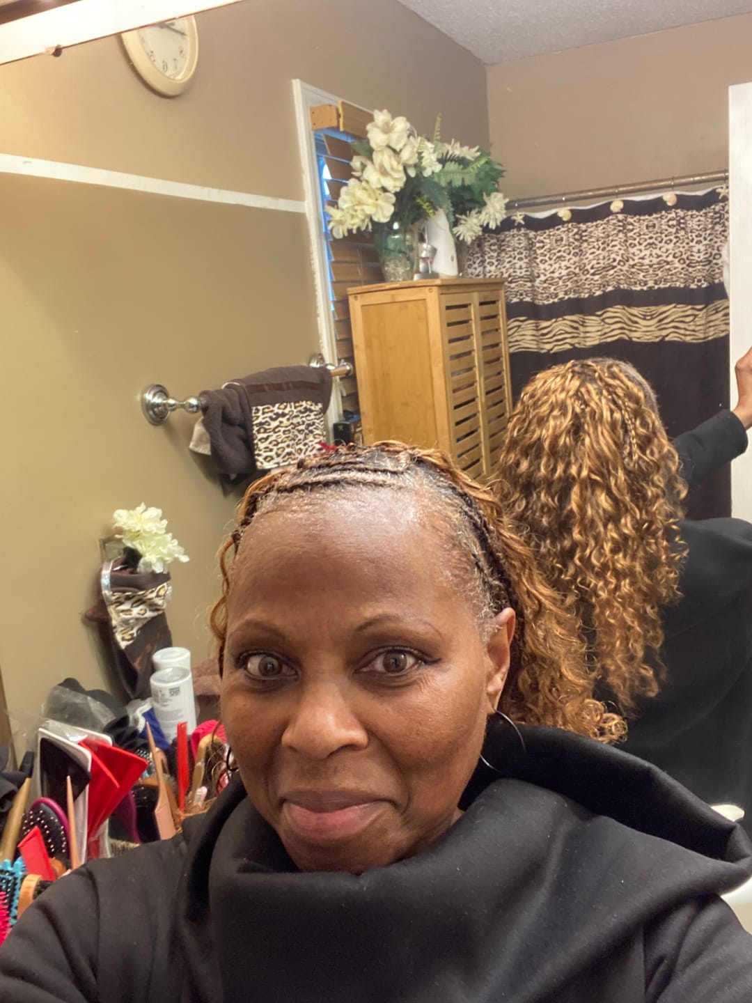 Customer photo review of #30 Light Brown Water Wave Human Crochet Hair