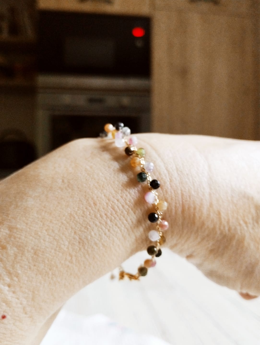 Customer photo review of Bracelet Élégant en Tourmaline Multicolore