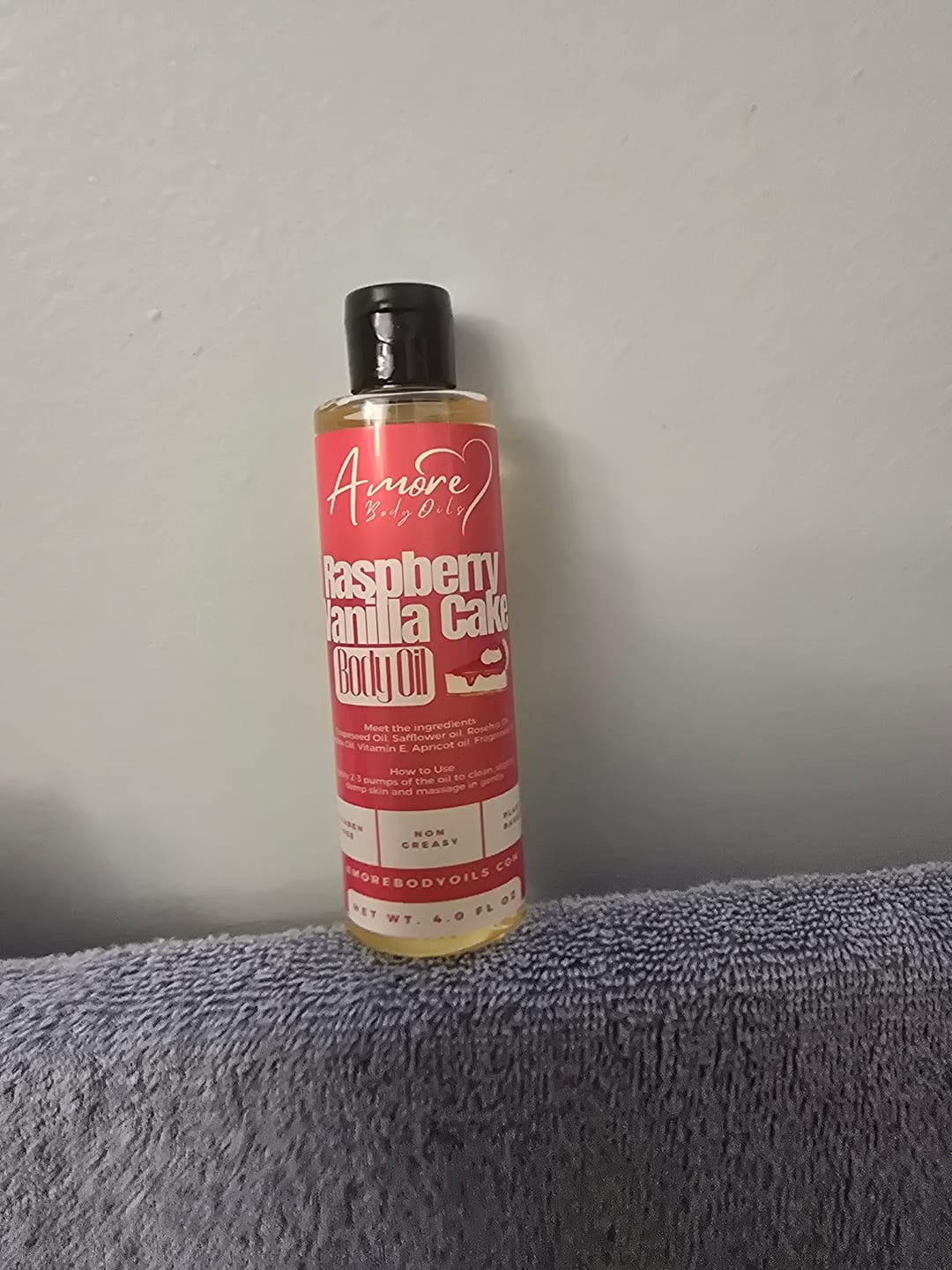 Customer photo review of Raspberry Vanilla Cake - Body Oil