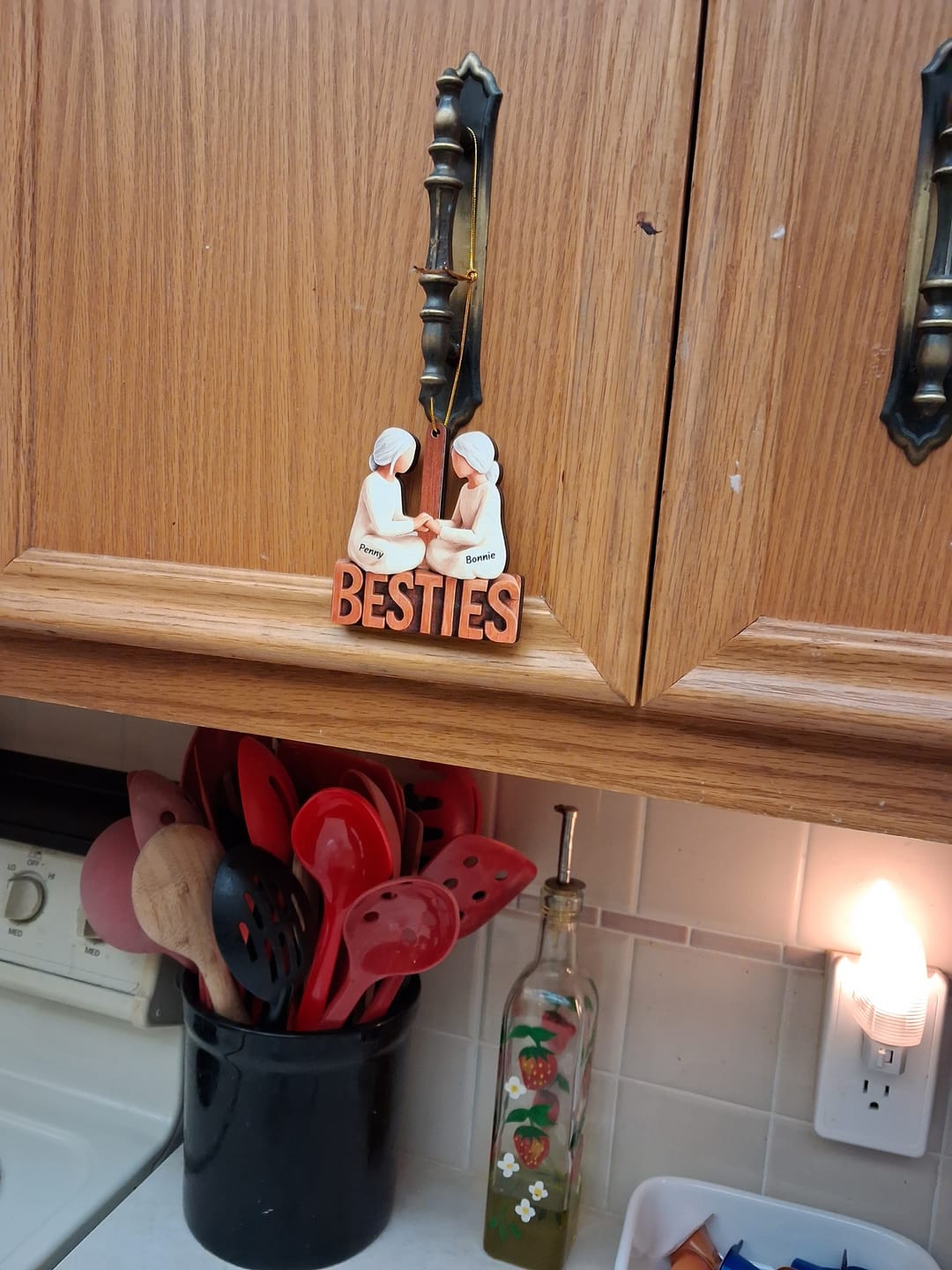 Customer photo review of Besties Forever Together - Personalized Wooden Ornament - Gift For Best Friends