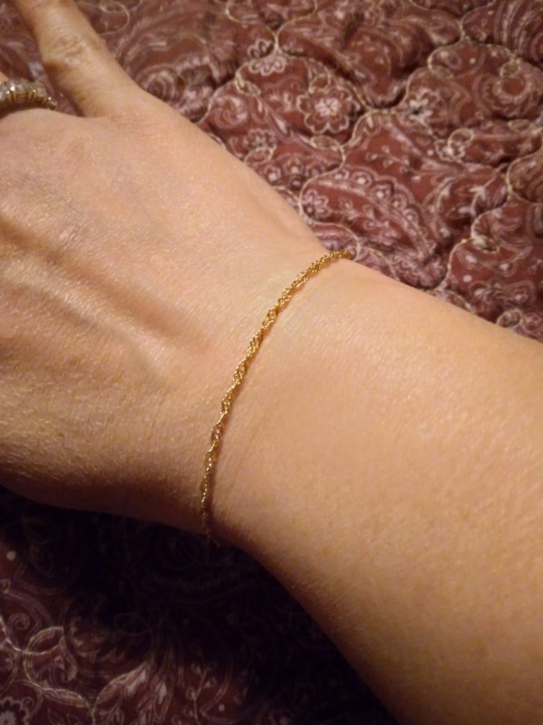 Customer photo review of Singapore Chain Bracelet