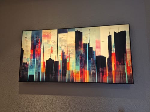 Customer photo review of Canvalight® Leuchtbild | Abstrakte Skyline No.3 | Querformat