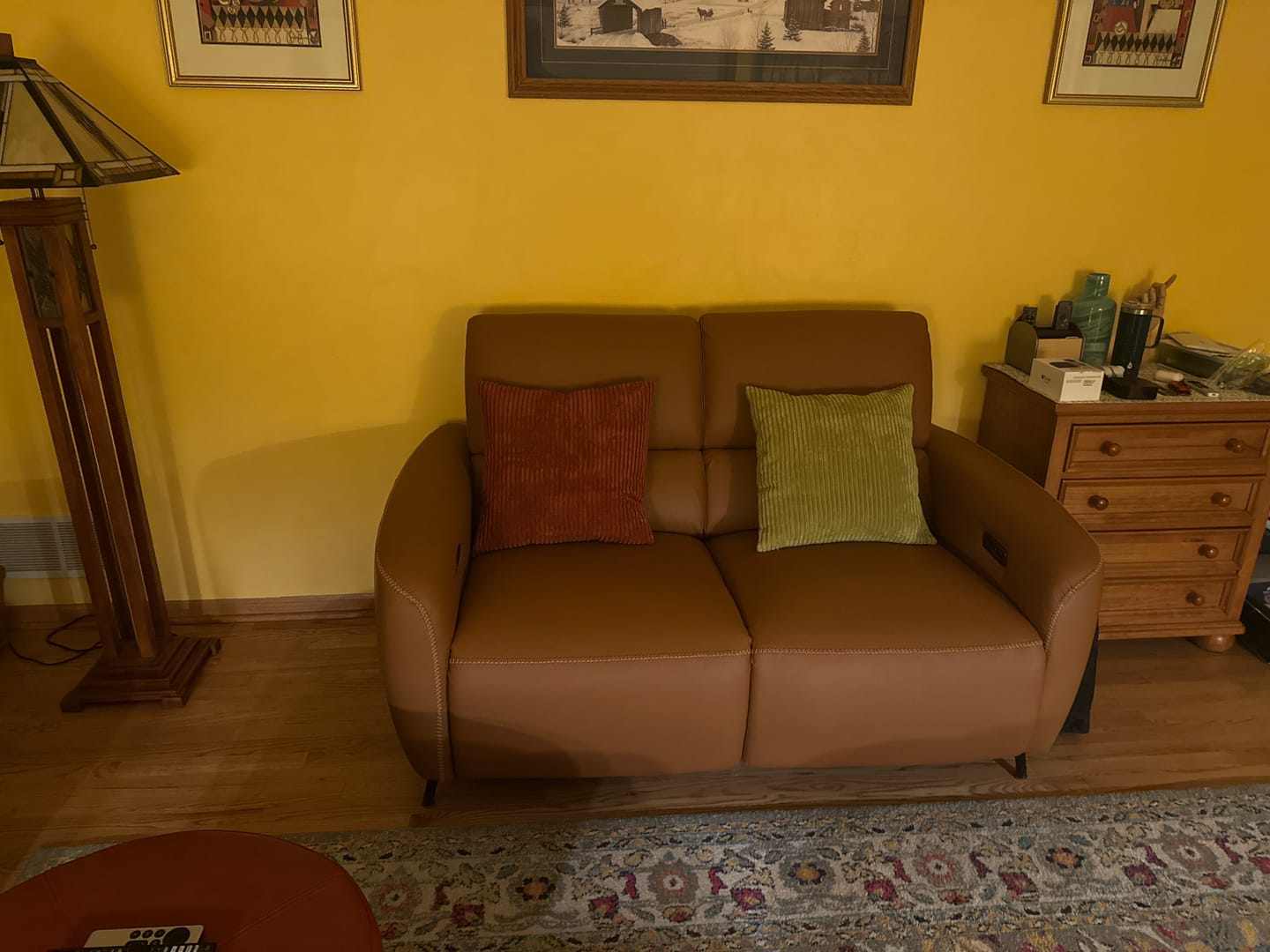 Customer photo review of AeroStretch 3 Seater Power Zero Wall Hugger Reclining Sofa with Drop Down Table Tray