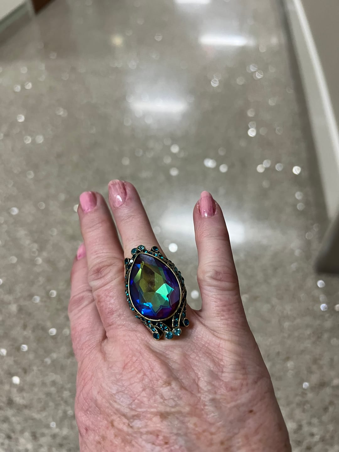 Customer photo review of HEIDI DAUS®"Make Some Waves" Crystal Statement Ring