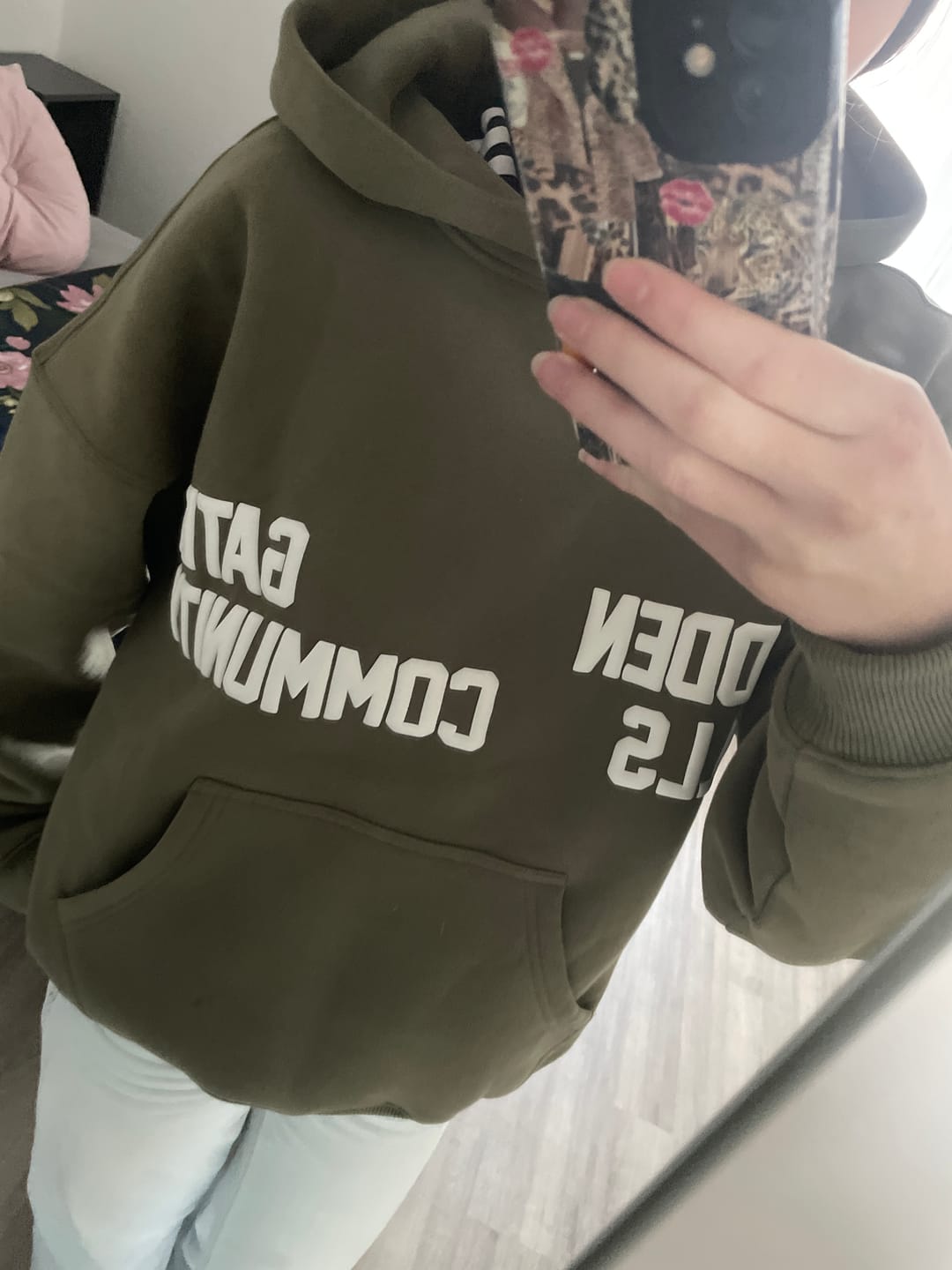 Customer photo review of GATED COMMUNITY HOODIE SAGE