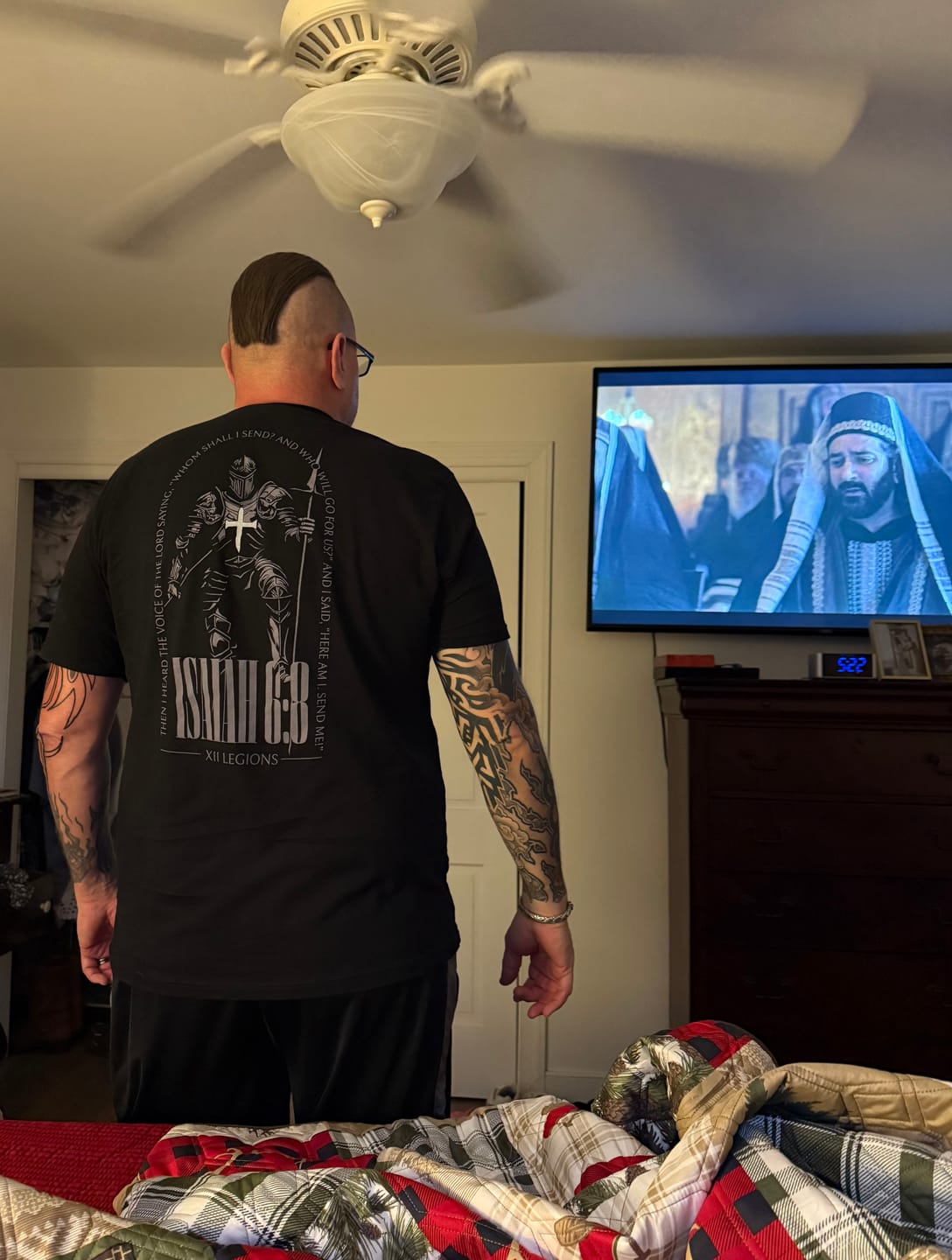 Customer photo review of ISAIAH 6:8 T-shirt