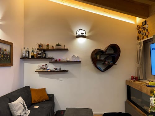 Customer photo review of Rustic Live Edge Bookshelf For Cozy Bedroom Appeal