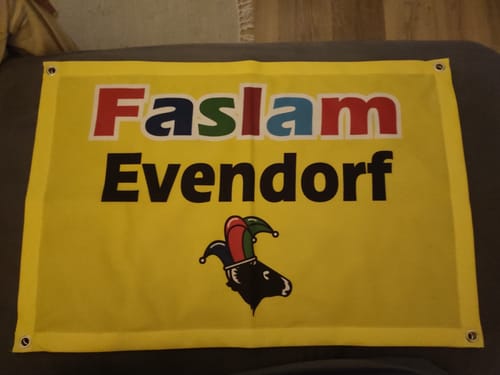 Customer photo review of Fahne inkl. Druck