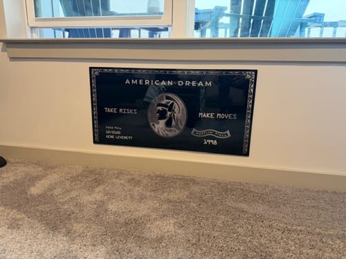 Customer photo review of "American Dream" Card - Take Risks Make Moves