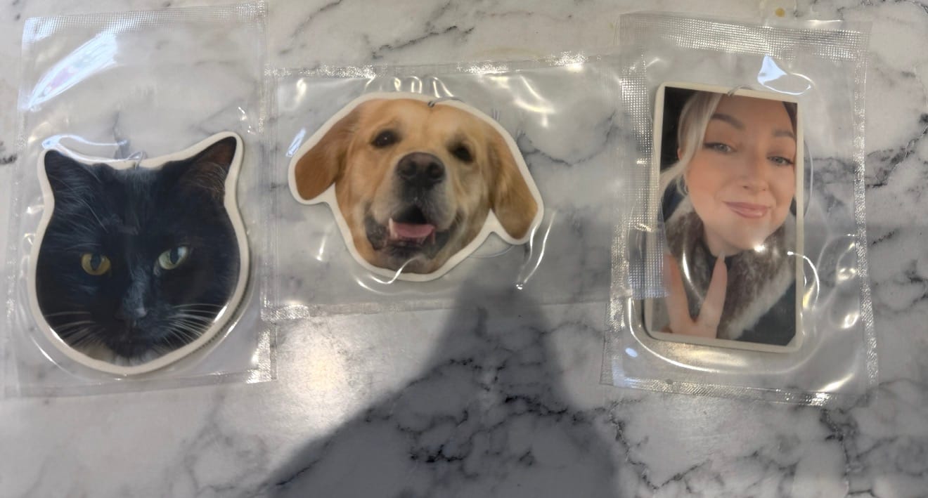 Customer photo review of Personalised Custom Car Air Freshener With Your Photo