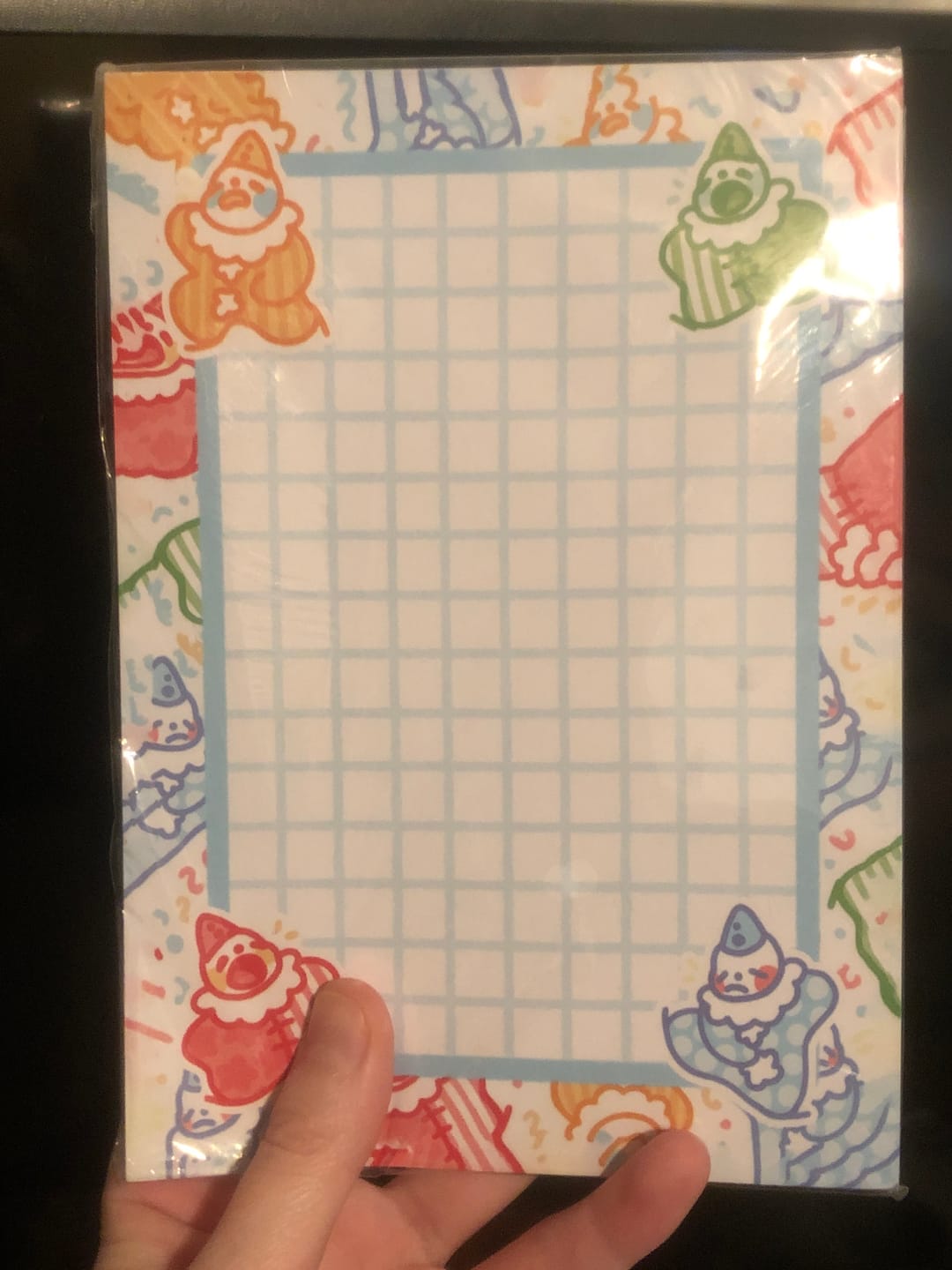 Customer photo review of Silly Clown Memo Pads