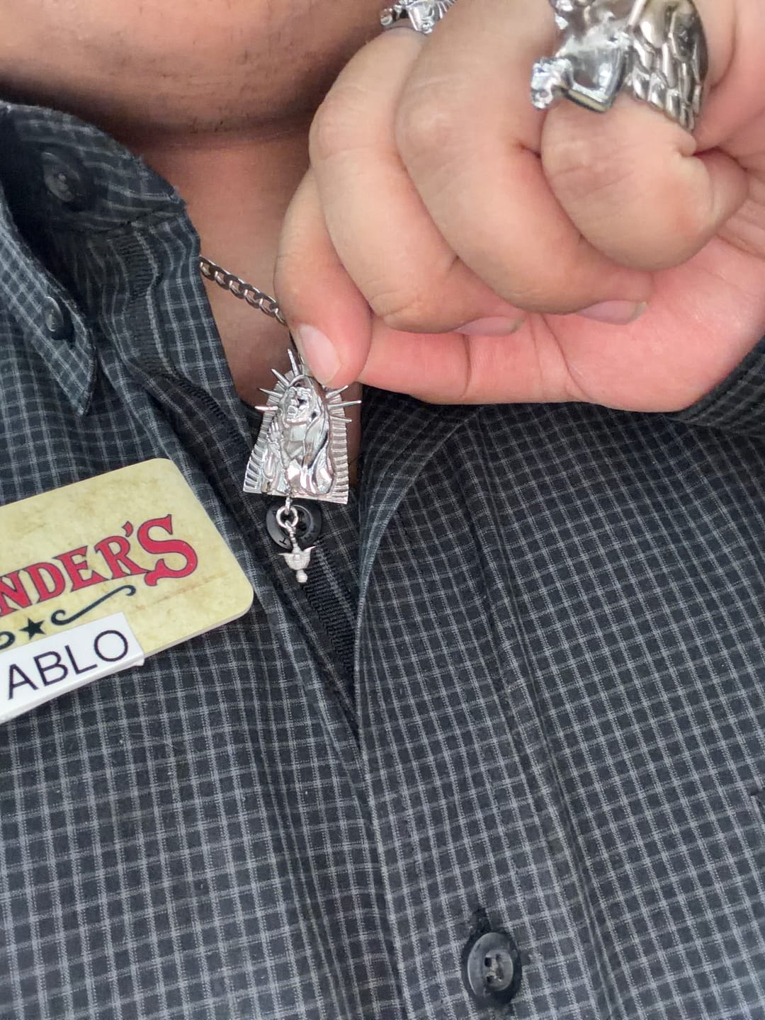 Customer photo review of VIRGIN MARY PENDANT