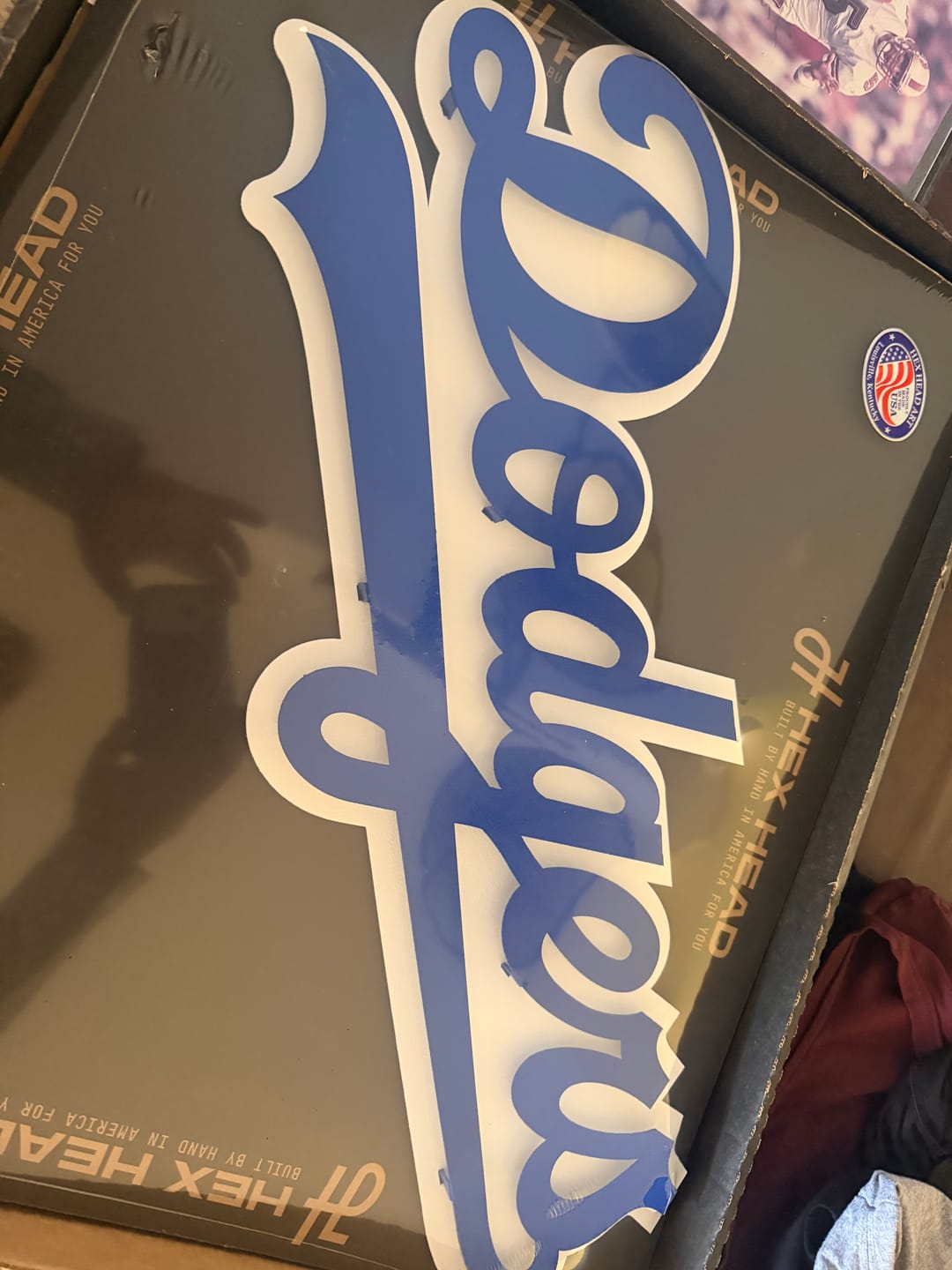 Customer photo review of Los Angeles Dodgers Script 3D Metal Wall Art