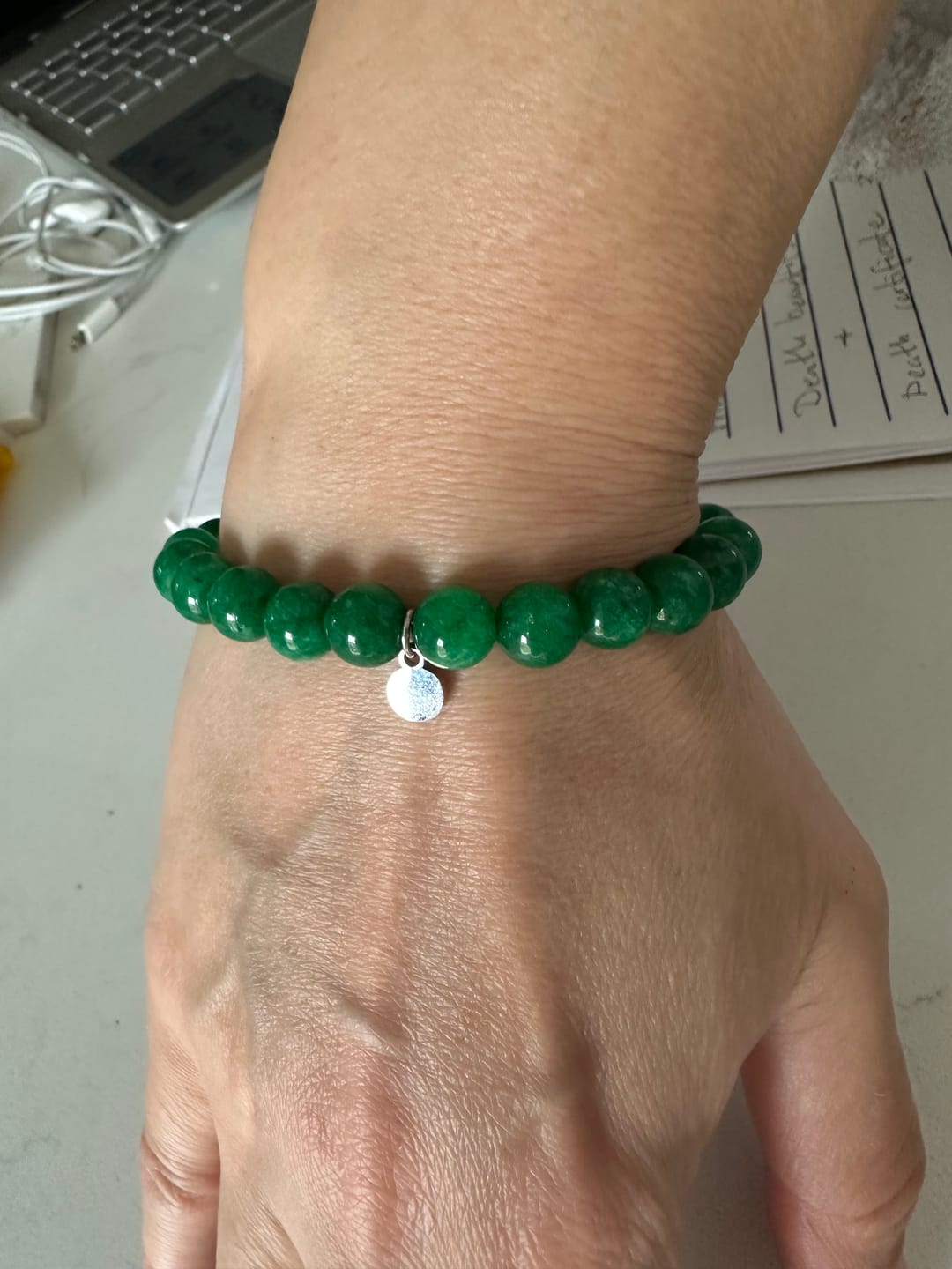 Customer photo review of Green Jade Bracelet