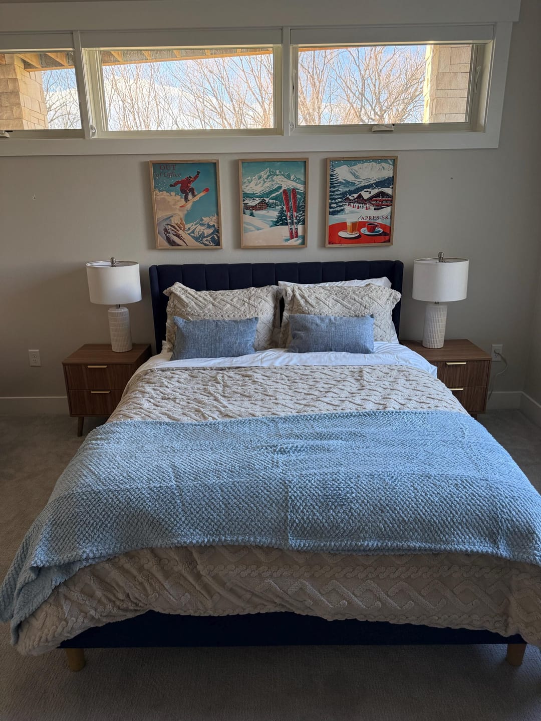 Customer photo review of Ski Lodge Set of 3 Prints: Retro Snowboard, Après Ski Art