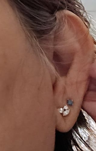 Customer photo review of 0.40ct TW Diamond Cluster Earrings in 9ct Yellow Gold