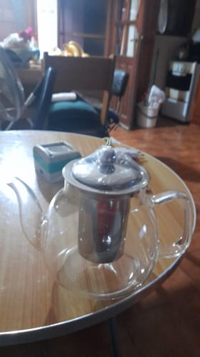 Customer photo review of Hervidor Tetera Vidrio Con Colador Para Té 800 Ml Homilu