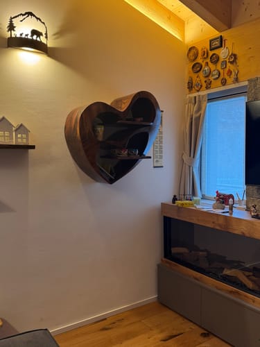 Customer photo review of Rustic Live Edge Bookshelf For Cozy Bedroom Appeal