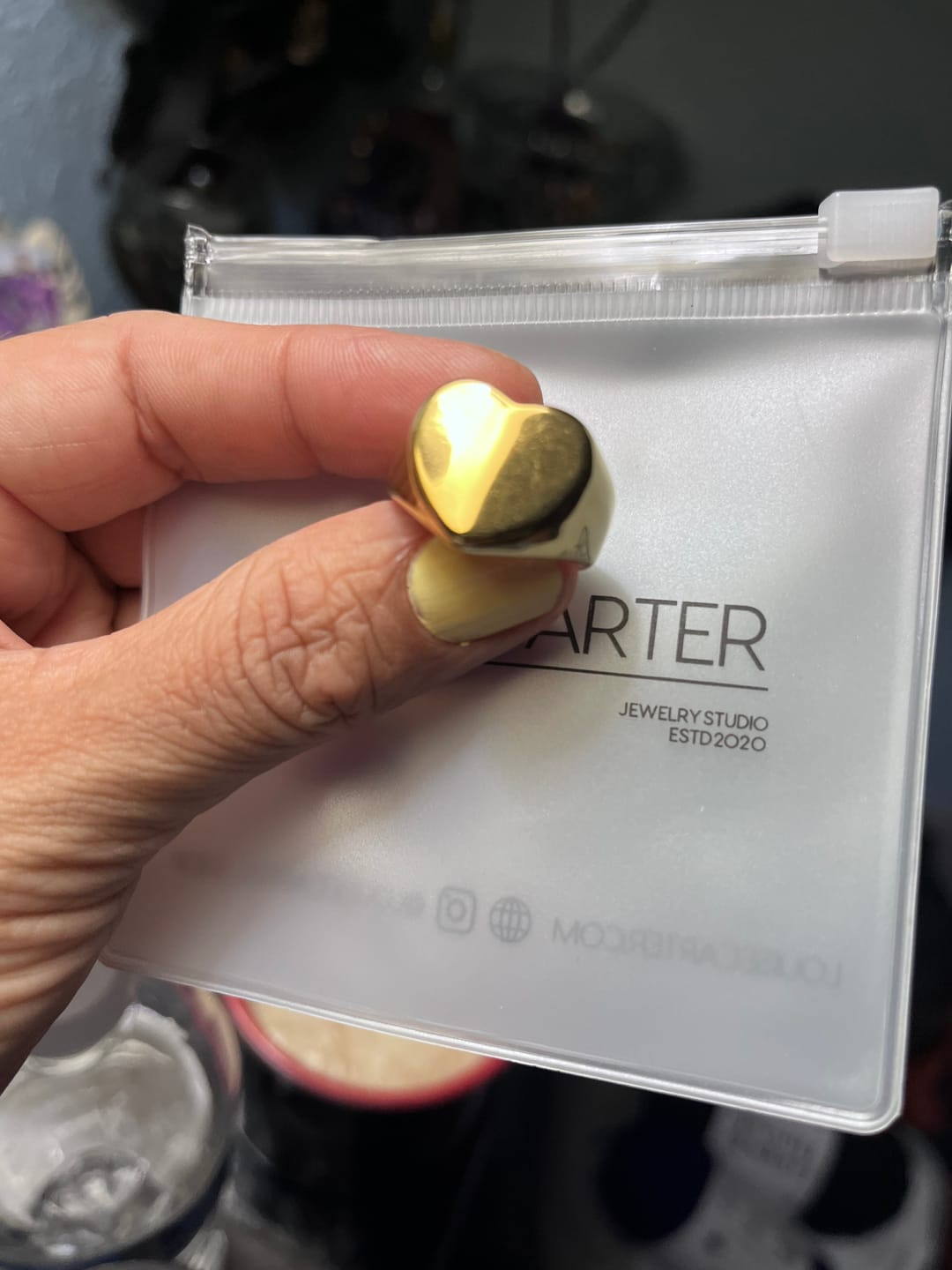 Customer photo review of Love Affair Heart Ring