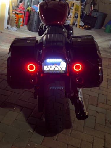 Customer photo review of 32L - Darkin Large Quick Mount Painted Hard Saddlebags for Harley Softail Low Rider S FXLRS