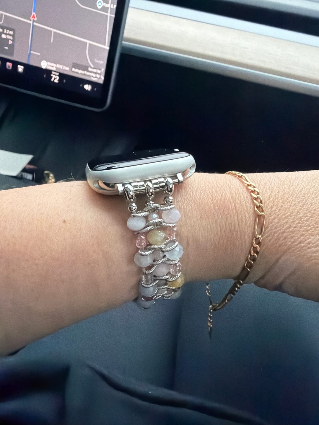 Customer photo review of Moonkissed Astral Glow Braided Apple Watch Strap