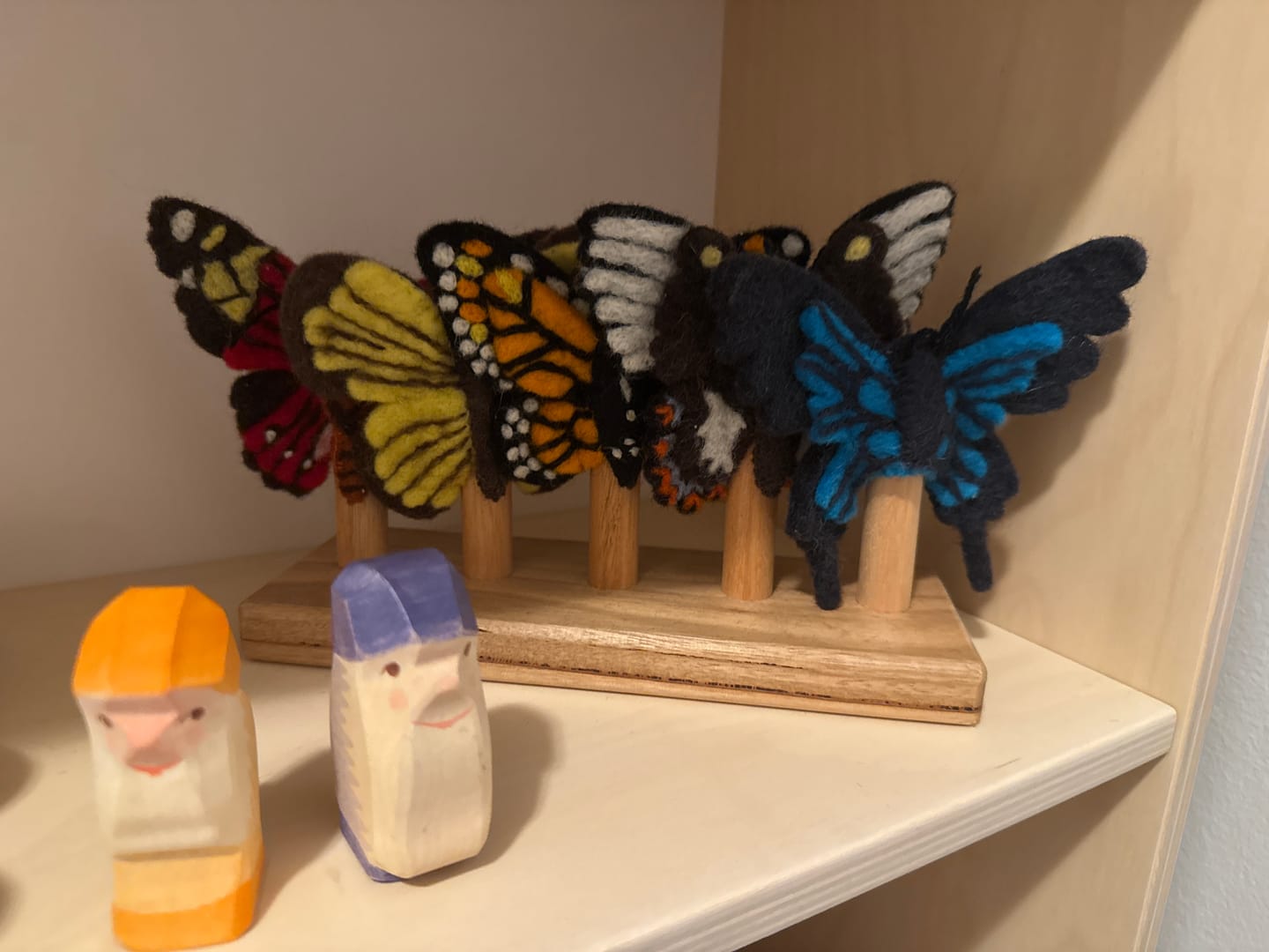 Customer photo review of Finger Puppet Stand (5 rods) Made in Australia