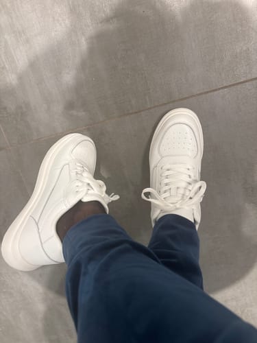 Customer photo review of ELEVATESHOES WHITE CASUAL