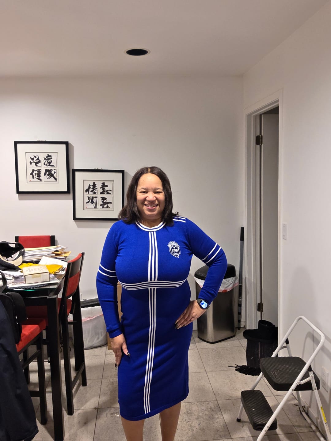 Customer photo review of The Striped Knit Dress ZETA - PRE ORDER