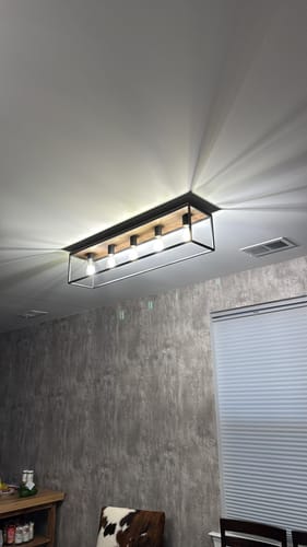 Customer photo review of 5-Light Rectangular Cage Flush Mount Ceiling Light