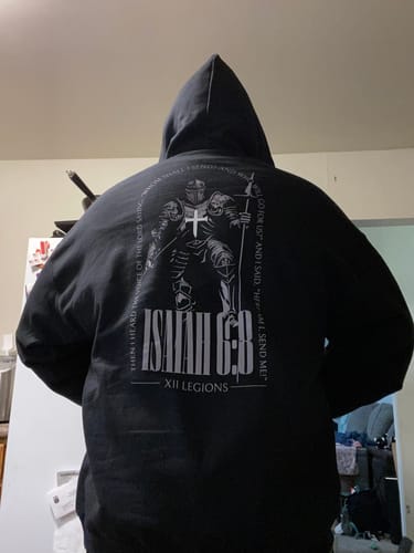 Customer photo review of ISAIAH 6:8 Hoodie