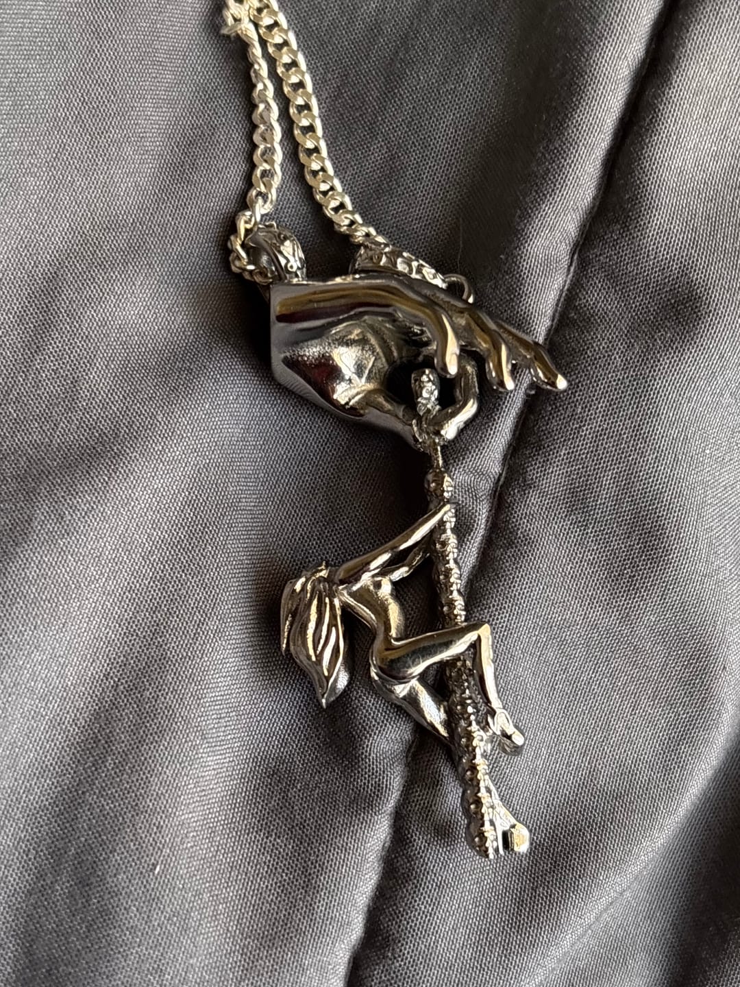 Customer photo review of DANCING WITH DEATH PENDANT