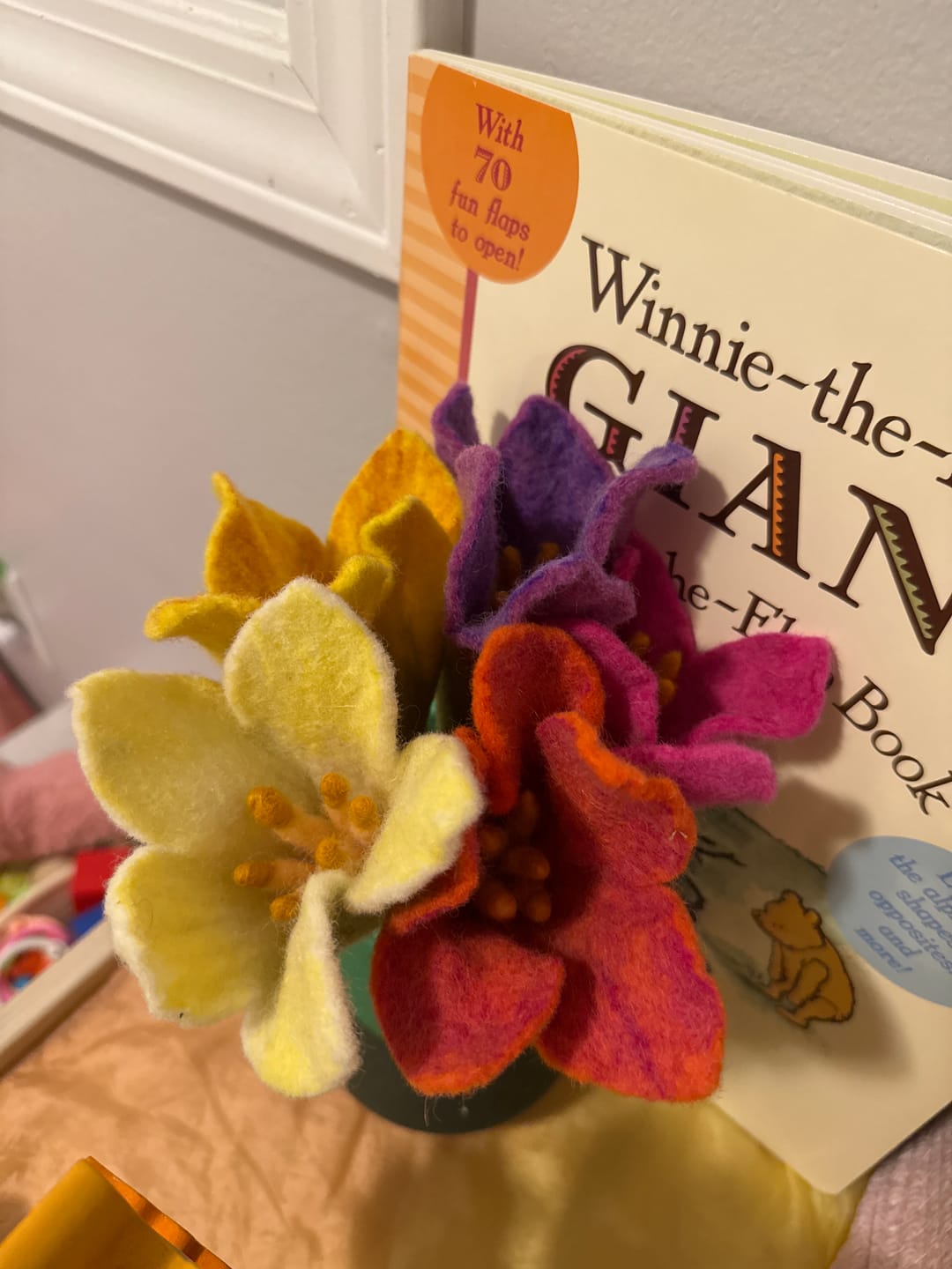 Customer photo review of Felt Flowers Set of 5 (Set A)